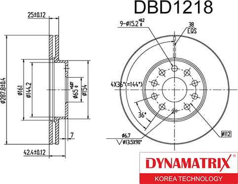 Dynamatrix DBD1218 - Əyləc Diski furqanavto.az