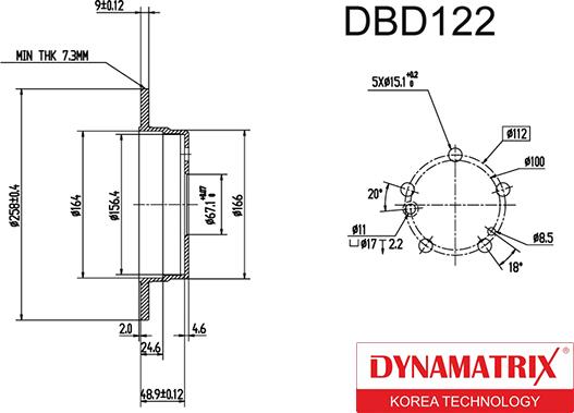 Dynamatrix DBD122 - Əyləc Diski furqanavto.az