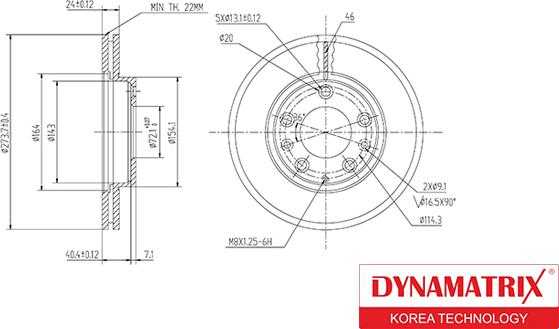 Dynamatrix DBD1278 - Əyləc Diski furqanavto.az