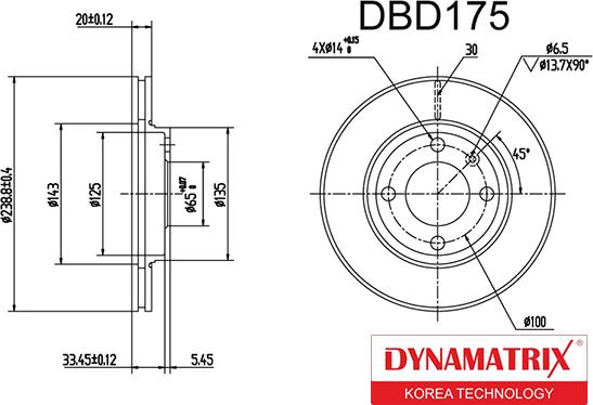 Dynamatrix DBD175 - Əyləc Diski furqanavto.az
