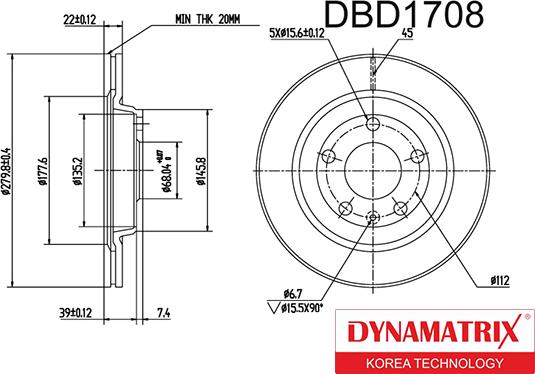 Dynamatrix DBD1708 - Əyləc Diski furqanavto.az