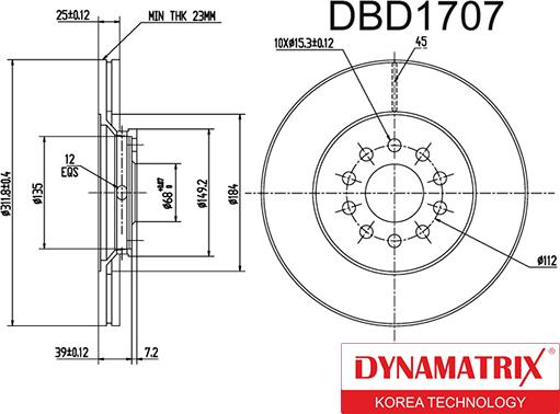 Dynamatrix DBD1707 - Əyləc Diski furqanavto.az