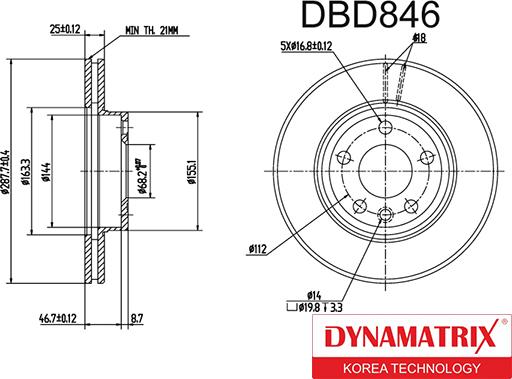 Dynamatrix DBD846 - Əyləc Diski furqanavto.az