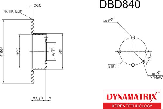 Dynamatrix DBD840 - Əyləc Diski furqanavto.az