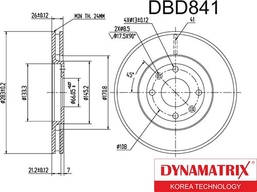 Dynamatrix DBD841 - Əyləc Diski furqanavto.az