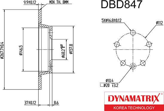 Dynamatrix DBD847 - Əyləc Diski furqanavto.az