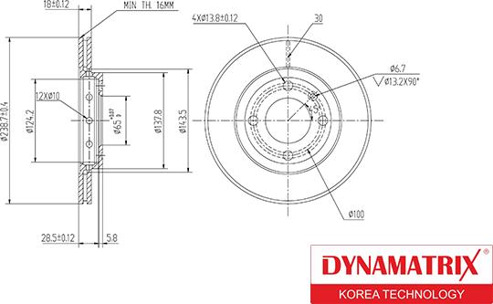 Dynamatrix DBD812 - Əyləc Diski furqanavto.az