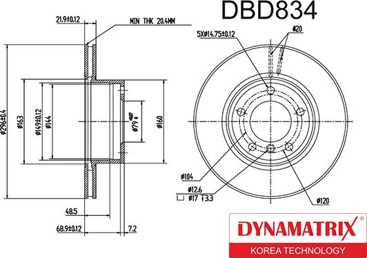 Dynamatrix DBD834 - Əyləc Diski furqanavto.az