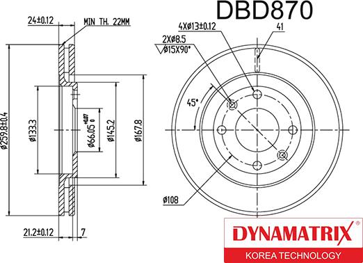 Dynamatrix DBD870 - Əyləc Diski furqanavto.az