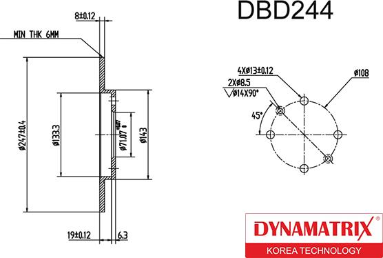 Dynamatrix DBD244 - Əyləc Diski furqanavto.az