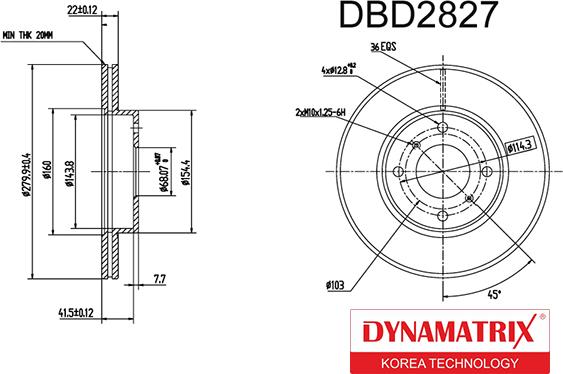 Dynamatrix DBD2827 - Əyləc Diski furqanavto.az