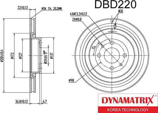 Dynamatrix DBD220 - Əyləc Diski furqanavto.az
