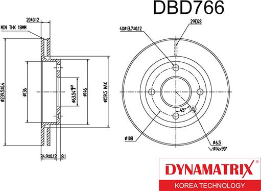 Dynamatrix DBD766 - Əyləc Diski www.furqanavto.az