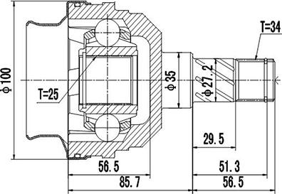 Dynamatrix DCV644002 - Birləşmə dəsti, ötürücü val furqanavto.az