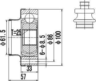 Dynamatrix DCV648004 - Birləşmə dəsti, ötürücü val furqanavto.az