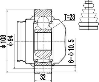 Dynamatrix DCV661041 - Birləşmə dəsti, ötürücü val furqanavto.az