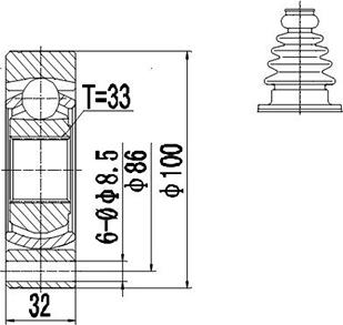 Dynamatrix DCV661003 - Birləşmə dəsti, ötürücü val furqanavto.az