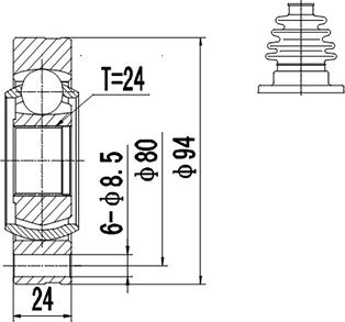 Dynamatrix DCV605001 - Birləşmə dəsti, ötürücü val furqanavto.az