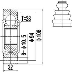 Dynamatrix DCV603001 - Birləşmə dəsti, ötürücü val furqanavto.az