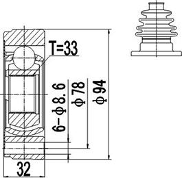 Dynamatrix DCV603008 - Birləşmə dəsti, ötürücü val furqanavto.az