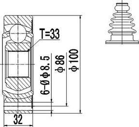 Dynamatrix DCV603002 - Birləşmə dəsti, ötürücü val furqanavto.az