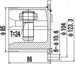 Dynamatrix DCV603007 - Birləşmə dəsti, ötürücü val furqanavto.az