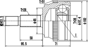 Dynamatrix DCV844026 - Birləşmə dəsti, ötürücü val furqanavto.az