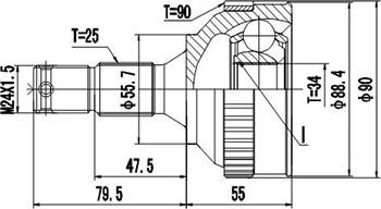 Dynamatrix DCV845004 - Birləşmə dəsti, ötürücü val furqanavto.az