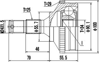 Dynamatrix DCV845003 - Birləşmə dəsti, ötürücü val furqanavto.az