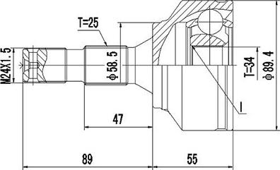 Dynamatrix DCV845038 - Birləşmə dəsti, ötürücü val furqanavto.az