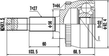 Dynamatrix DCV841028 - Birləşmə dəsti, ötürücü val furqanavto.az