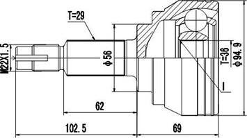 Dynamatrix DCV841232 - Birləşmə dəsti, ötürücü val furqanavto.az