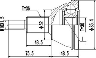 Dynamatrix DCV854004 - Birləşmə dəsti, ötürücü val furqanavto.az