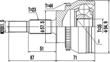 Dynamatrix DCV850114 - Birləşmə dəsti, ötürücü val furqanavto.az