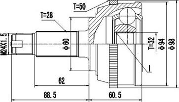 Dynamatrix DCV851001 - Birləşmə dəsti, ötürücü val furqanavto.az