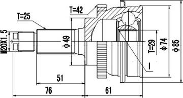 Dynamatrix DCV857041 - Birləşmə dəsti, ötürücü val furqanavto.az