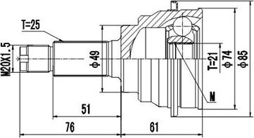 Dynamatrix DCV857014 - Birləşmə dəsti, ötürücü val furqanavto.az