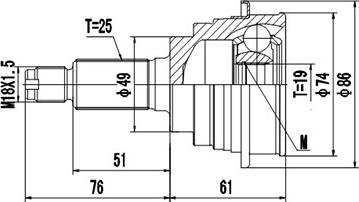 Dynamatrix DCV857037 - Birləşmə dəsti, ötürücü val furqanavto.az