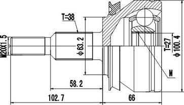 Dynamatrix DCV861009 - Birləşmə dəsti, ötürücü val furqanavto.az