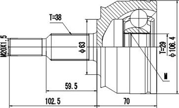 Dynamatrix DCV861011 - Birləşmə dəsti, ötürücü val furqanavto.az