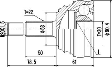 Dynamatrix DCV861018 - Birləşmə dəsti, ötürücü val furqanavto.az