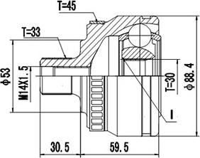 Dynamatrix DCV861012 - Birləşmə dəsti, ötürücü val furqanavto.az