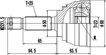 Dynamatrix DCV809002 - Birləşmə dəsti, ötürücü val furqanavto.az