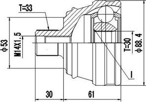 Dynamatrix DCV803051 - Birləşmə dəsti, ötürücü val furqanavto.az