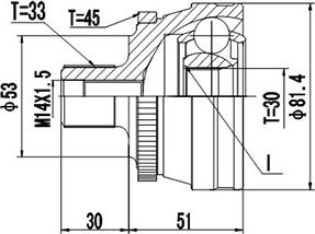 Dynamatrix DCV803009 - Birləşmə dəsti, ötürücü val furqanavto.az