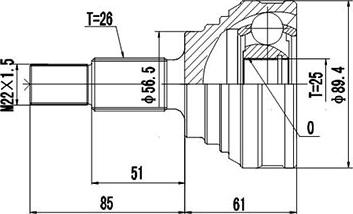 Dynamatrix DCV803004 - Birləşmə dəsti, ötürücü val furqanavto.az