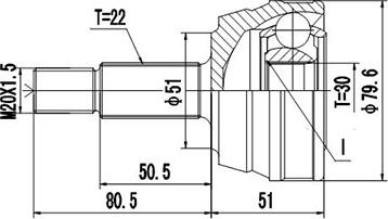 Dynamatrix DCV803007 - Birləşmə dəsti, ötürücü val furqanavto.az