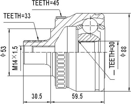 Dynamatrix DCV803018 - Birləşmə dəsti, ötürücü val furqanavto.az