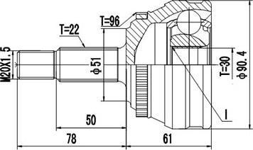 Dynamatrix DCV803034 - Birləşmə dəsti, ötürücü val furqanavto.az