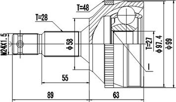 Dynamatrix DCV810008 - Birləşmə dəsti, ötürücü val furqanavto.az